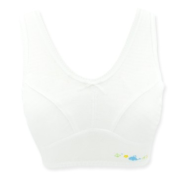 GIAT - 鯨魚條紋成長型內衣-寬肩短胸衣-白色