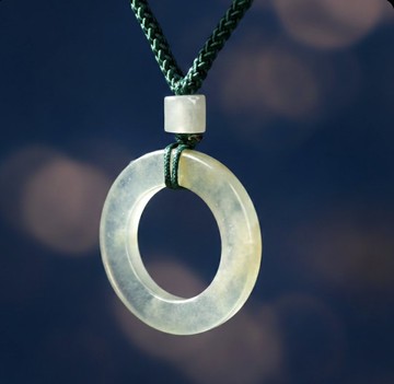 玻璃種飄黃翡翡翠平安環項鍊 | 天然緬甸玉翡翠A貨 | 送禮