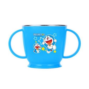 【震撼精品百貨】Doraemon_哆啦A夢~哆啦A夢 DORAEMON 雙把不鏽鋼杯240ML(底部止滑)*30841