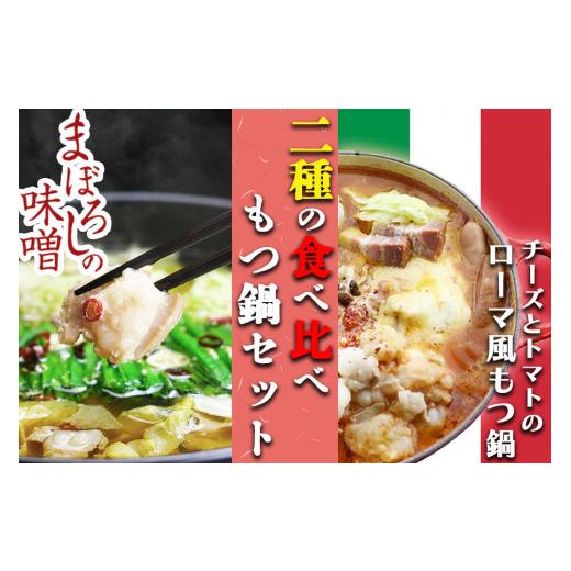 ふるさと納税 福岡県 小郡市 国産牛 上ホルモン 博多もつ鍋2種食べ比べセット（味噌味＆チーズとトマトもつ鍋）