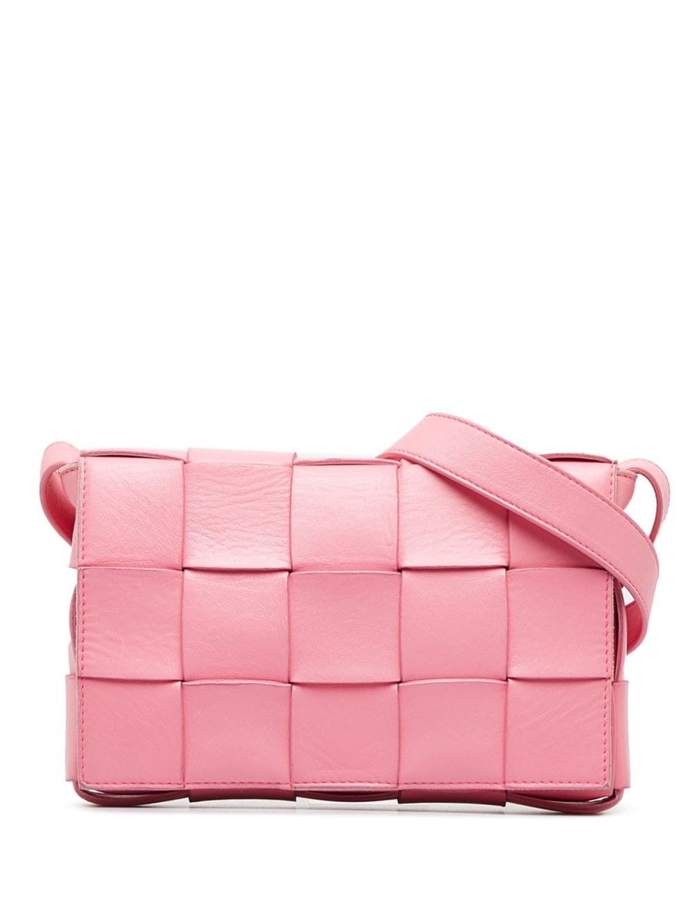 Bottega Veneta Pre-Owned - Bottega Veneta Intrecciato Cassette Leather Crossbody Bag - women - Calf Leather - One Size - Pink