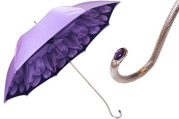 Pasotti 葩莎帝 紫色伞面 花纹内饰复古手柄 晴雨两用伞