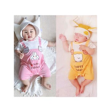 嬰兒短袖連體衣夏季薄款公主可愛超萌六個月寶寶夏裝女新款潮