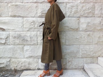 棉帆布 / 半大衣 / 淺棕