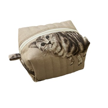圓滾滾眼睛可愛貓咪化妝包收納包