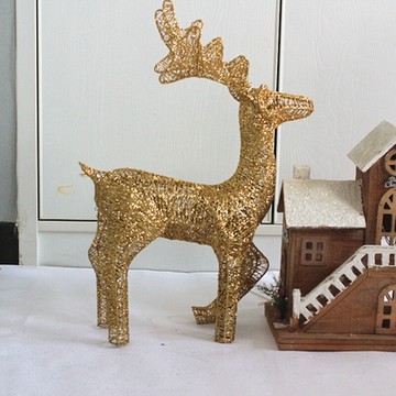 聖誕節慶典場景布置發光鐵藝鹿 櫥窗桌面裝飾麋鹿 50公分聖誕鹿擺件