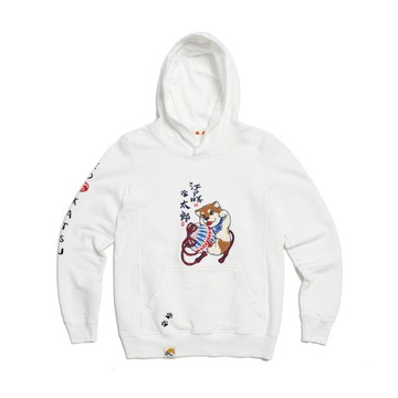 江戶勝 日系 女裝 勝太郎系列 太郎玩球連帽長袖T恤(米白色)