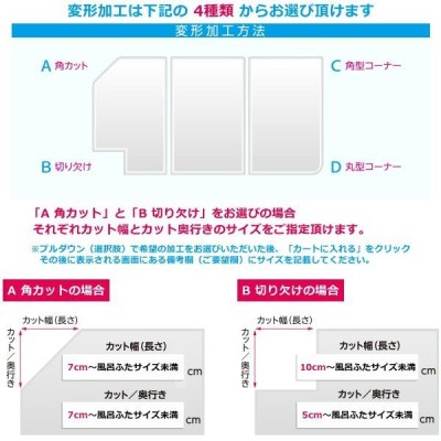 オーダー風呂蓋 間口96〜100cm×奥行き81〜85cm 変形 オーダー風呂フタ