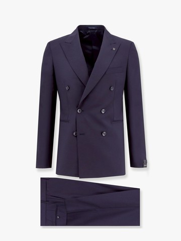 Wool suit with peak lapel and removable brooch iconic detail - TAGLIATORE - gender_Man