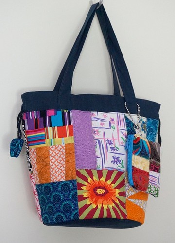 拼布花園束口袋手拿包單肩袋水桶包