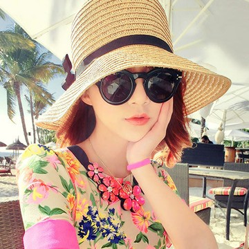 PS MALL漁夫帽 沙灘帽 草帽 遮陽帽 1入(卡其色)