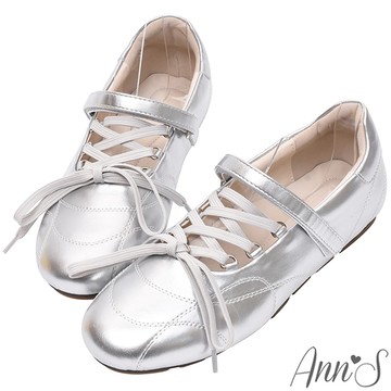 🧦買就送針織襪🧦✨NEW✨Ann’S走路像雲端-芭蕾蝴蝶結魔鬼氈超軟 瑪莉珍德訓鞋1.5cm-銀
