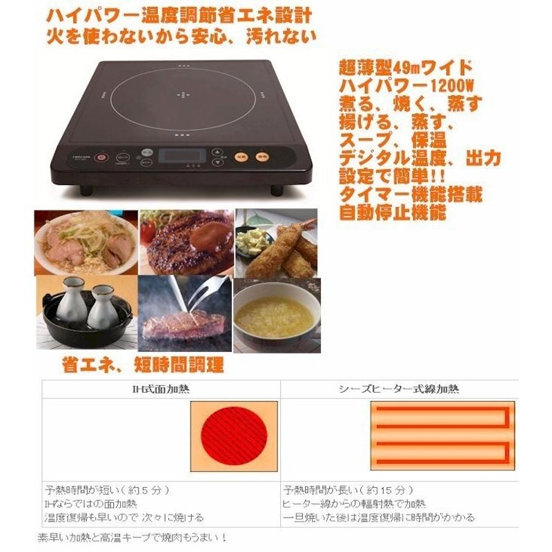 IH電磁調理器 ハイパワー ワイド 薄型 省エネ 1200W 卓上IHクッキングヒーター 1204 LINEショッピング