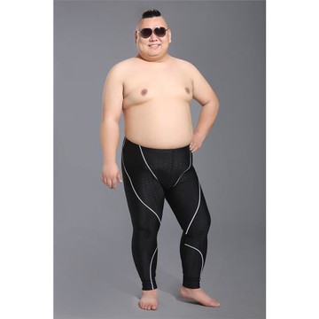 男士大碼長游泳褲防曬寬松高彈力防尷尬九分七分褲子溫泉套裝胖子