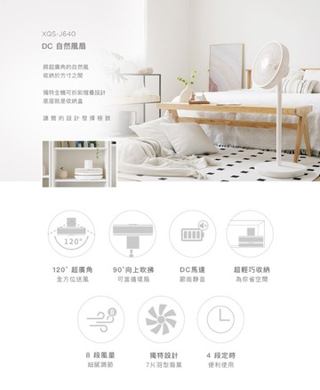 正負零 12吋 dc自然風扇xqs-j640