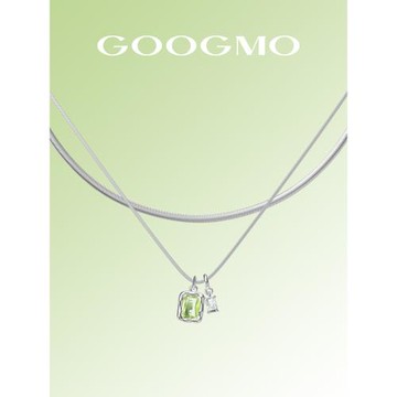 GOOGMO微光項鏈女小眾設計感雙層疊戴鎖骨鏈銀蛇骨鏈春夏配飾2025