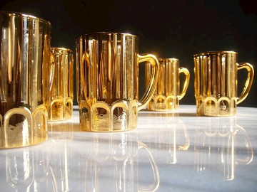 【老時光 OLD-TIME】早期台灣製精緻玻璃咖啡小杯(6個一組價)