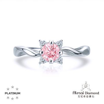 Alesai 艾尼希亞鑽石 粉紅鑽石 30分 PT950白金鑽戒 培育鑽石 (3EX 車工 粉鑽 FANCY VIVID PINK)