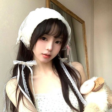 🍃高雄出貨🌸法式復古小仙女蕾絲碎髮三角巾 可愛小領巾 田園風防曬帽子包頭巾 三角蕾絲巾 法式森繫髮帶 溫柔森系綁髮 髮帶
