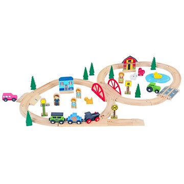 mentari 農村樂鄉村交通軌道組  51種多樣化配件  情境主題  探索科學的世界  Multicolor  1組  90 x 53 x 9.5cm