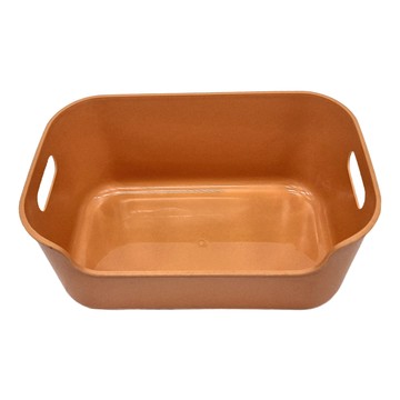 MIKA HOUSE 橘之屋 大開口收納整理籃 3種尺寸可選 帶手把設計  中(20.5 x 15 x 8cm)  橙色  4個