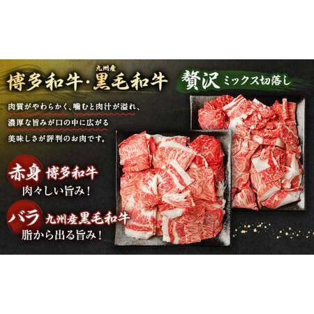 ふるさと納税 博多和牛・九州産黒毛和牛 切落し 合計約1kg 国産 牛肉 福岡県遠賀町