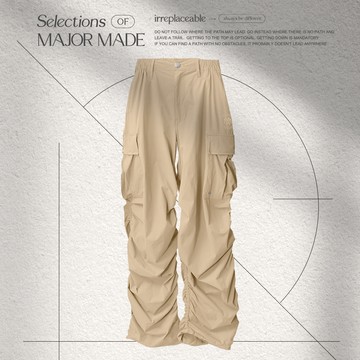 登峰時髦皺皺工裝寬褲