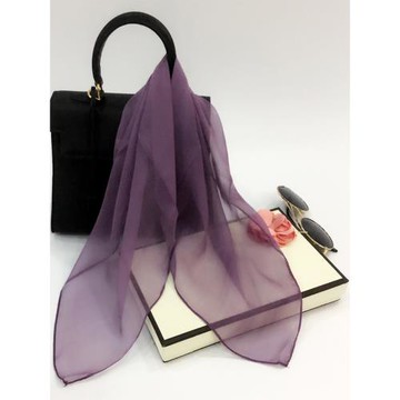 上海故事真絲絲巾小方巾女純色100%桑蠶絲護頸圍巾秋冬季薄款紗巾