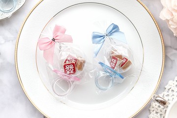 戒指奶嘴囍字牛奶糖3顆入(有包裝-粉/藍2色可挑) 結婚 送禮 喜氣