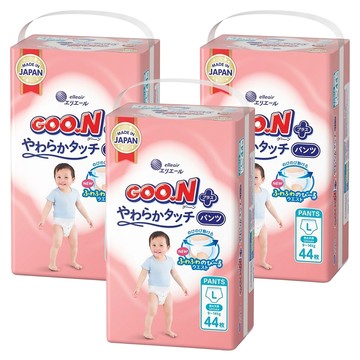 GOO.N 大王 日本境內版 SJ柔觸肌系列褲型尿布 9~14kg  L  132片