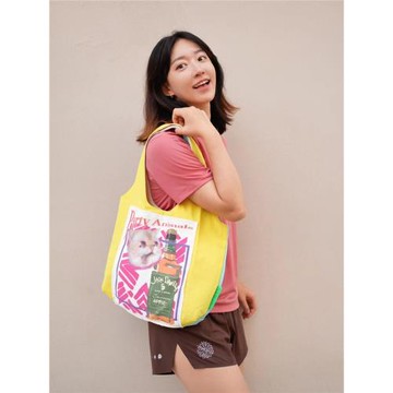 SIF商店手工原創小貓咪印花可愛大容量帆布購物袋手提單肩挎包