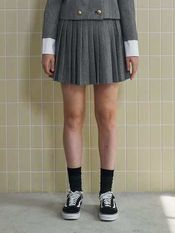 VINTAGE CHECK PLEATED SKIRT