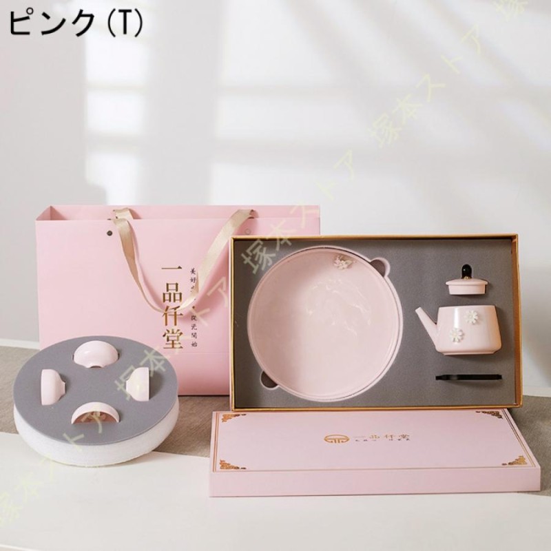 かわいい花柄の茶器5点セット 湯呑 急須 ポット 茶器 オシャレ食器