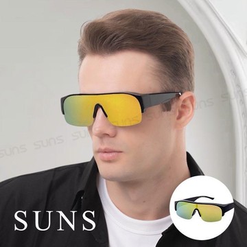 【SUNS】MIT偏光墨鏡 桔水銀 大框太陽眼鏡 抗UV/可套鏡(296)