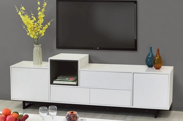 《珀莉》 電視櫃 鋼琴烤漆 鏡面 白色亮烤 鐵腳 TV櫃 長櫃 收納櫃 義大利設計 復刻 北歐 公主風 鏡面 【新生活家具】