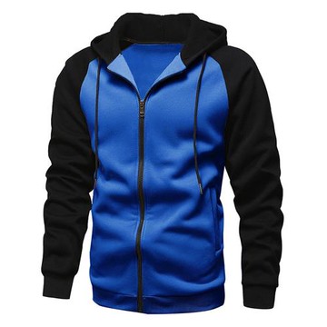 秋冬撞色連帽修身大碼衛衣拉鏈開衫休閑外套上衣男Men sweatshirt