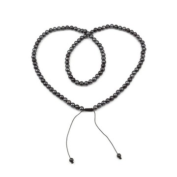 【海夫健康生活館】恩悠數位 NU 金屬黑色開運能量珠項圈 108顆10mm (9HPN001B108)