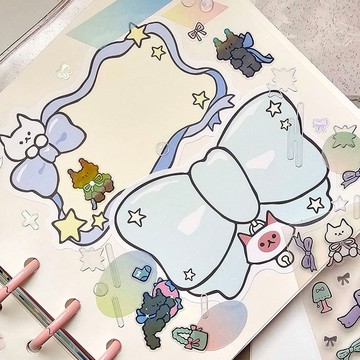 Pastel Bonbon 緞帶 文字貼紙組