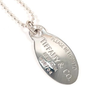 【日本直送 二手美品】蒂芙尼 TIFFANY&Co. 項鍊 Return to 橢圓標籤 珠鍊 銀 925
