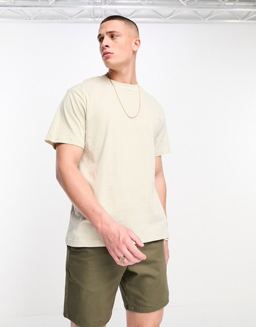 Only & Sons relaxed t-shirt in beige-White