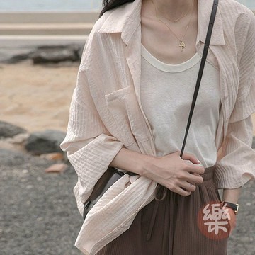 韓版襯衫 復古港味棉麻襯衫女春夏薄款法式慵懶寬鬆設計感小衆上衣防曬外套 韓系長袖 顯瘦減齡 春夏百搭襯衫「樂購」