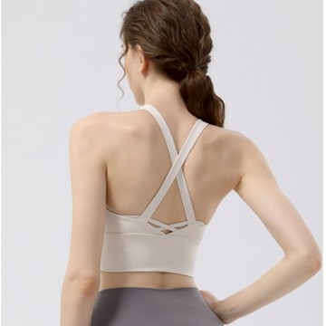 (台灣現貨速發)交叉美背運動內衣 一體式胸墊 不跑杯 固定式胸墊 健身瑜伽跑步 裸空美背 運動內衣 瑜珈內衣 有氧 重訓
