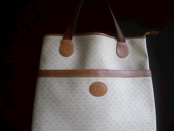 【老時光 OLD-TIME】早期二手少見古董包義大利製GUCCI托特包