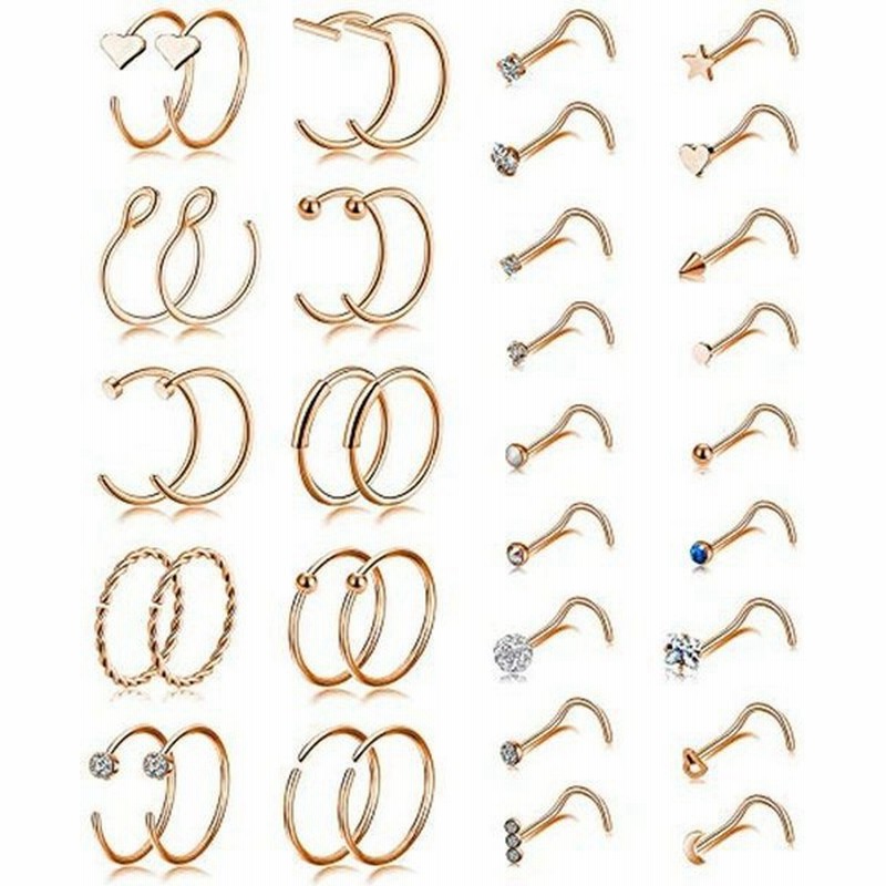 Aroncent ボディピアス g 鼻ピアス リング 唇ピアス 軟骨ピアス オシャレ 316ステンレス 鼻ピ ノストリル スクリュー ラ 通販 Lineポイント最大get Lineショッピング