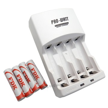 PRO-WATT華志 PW1236UT-75 鎳氫電池充電器+低自放電鎳氫電池4號4入 日本製電芯