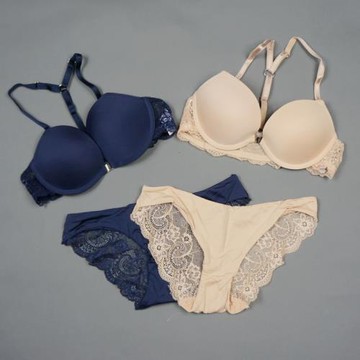 S出口前扣聚攏內衣文胸女士蕾絲小胸性感Y型美背胸罩套裝