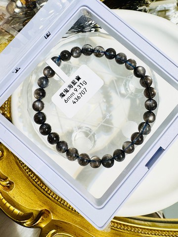 星空魔鬼海藍寶6mm9.31g高光金屬光澤冥想水晶首選釋放壓力