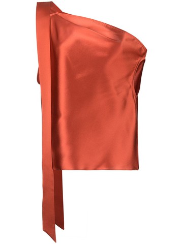 Michelle Mason - silk off-shoulder top - women - Silk - 10 - Orange