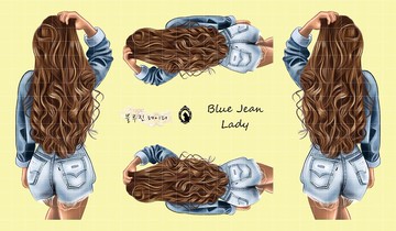 牛仔褲女士 - PET (藍獅) (suyeon) 人物貼紙 女孩貼紙