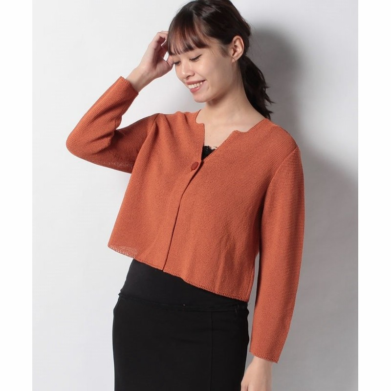 ペーパーニットカーディガン レディース オレンジ 通販 Lineポイント最大get Lineショッピング